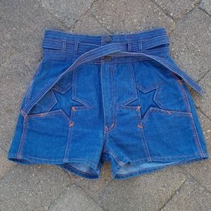 Rare 1970's Nest Ce Pas Star Jean Shorts